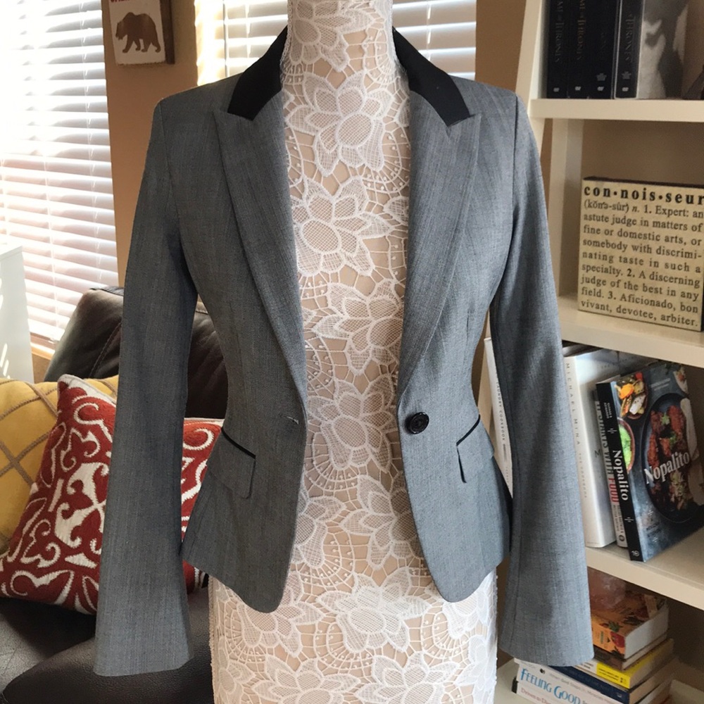 Express Blazer Gray Black Jacket - image 5